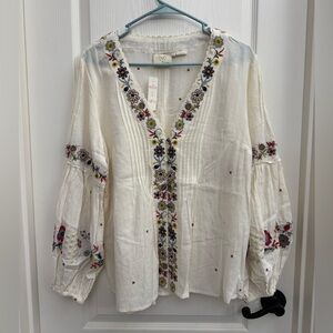 Anthropologie Vanessa Virginia Boho Blouse Large NWT